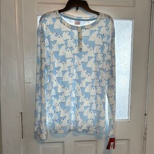 NET Wondershop Men’s Blue and White Polar Bear Sleepwear Top Size L